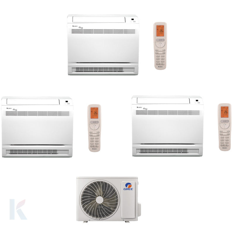 Solarics Gree Console - 12000 + 12000 + 12000 BTU - Ext. FM 24 – Multisplit Set Klimagerät (3x1)