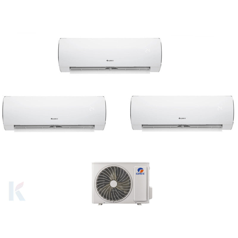 Solarics Gree Fair - 12000 + 18000 + 18000 BTU - Ext. FM 36 – Multisplit Set Klimagerät (3x1)