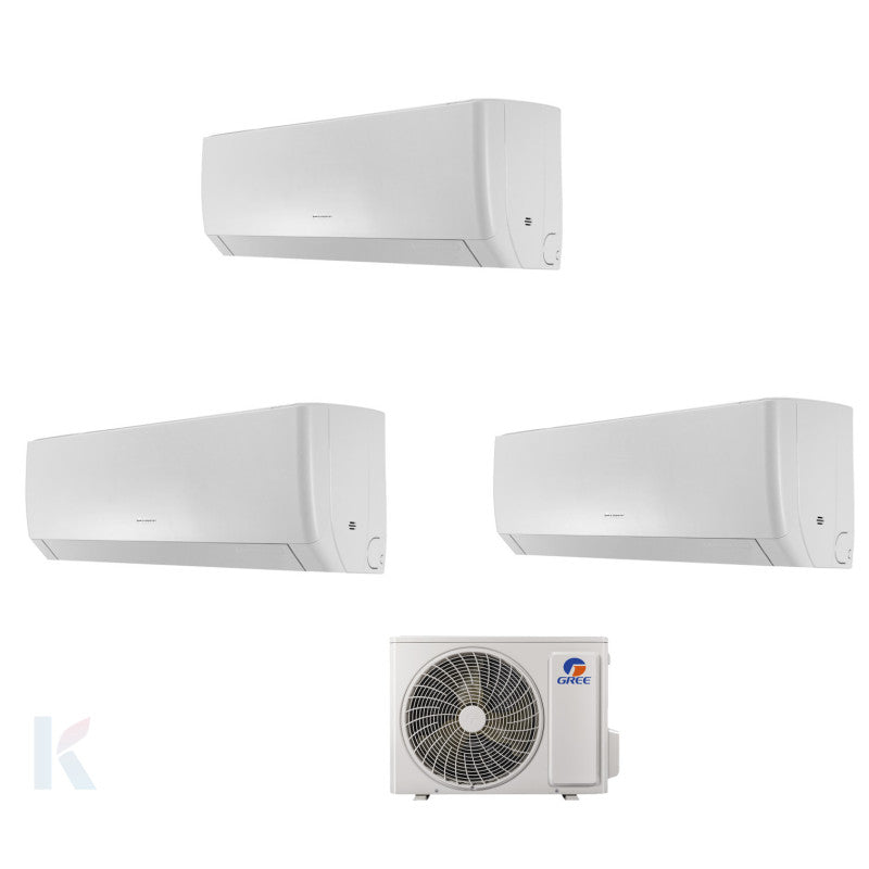 Solarics Gree Pular - 9000 + 9000 + 18000 BTU - Ext. FM 24 – Multisplit Set Klimagerät (3x1)