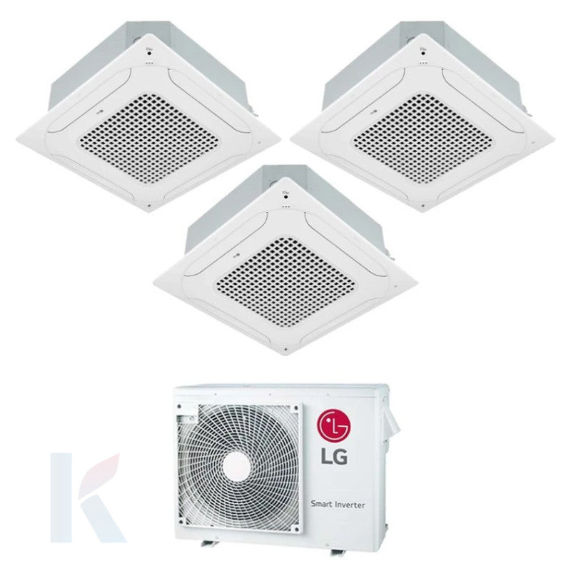 Solarics Lg Cassette - 9000 + 9000 + 18000 BTU - Ext. MU4R25 – Multisplit Set Klimagerät (3x1)
