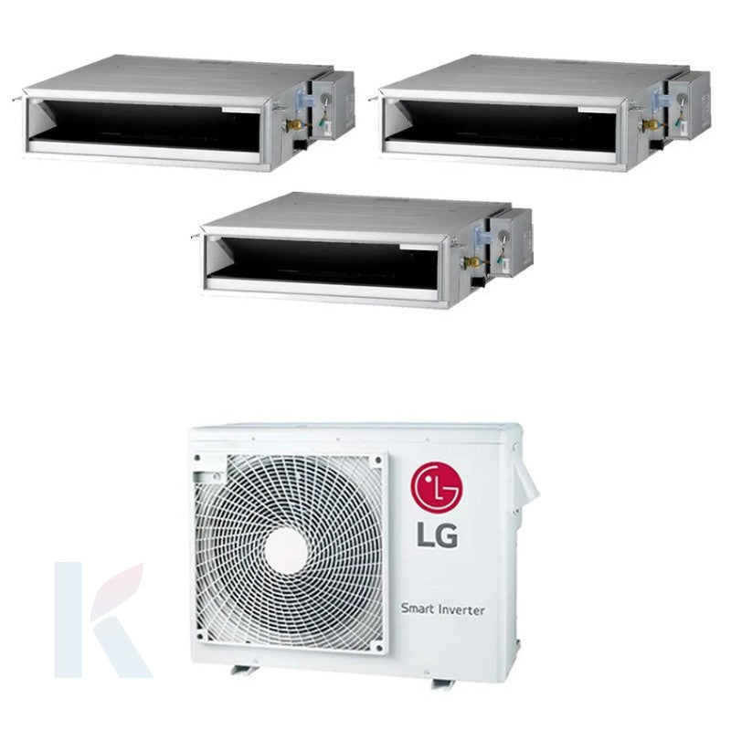 Solarics Lg Low Duct - 12000 + 12000 + 18000 BTU - Ext. MU5R30 – Multisplit Set Klimagerät (3x1)