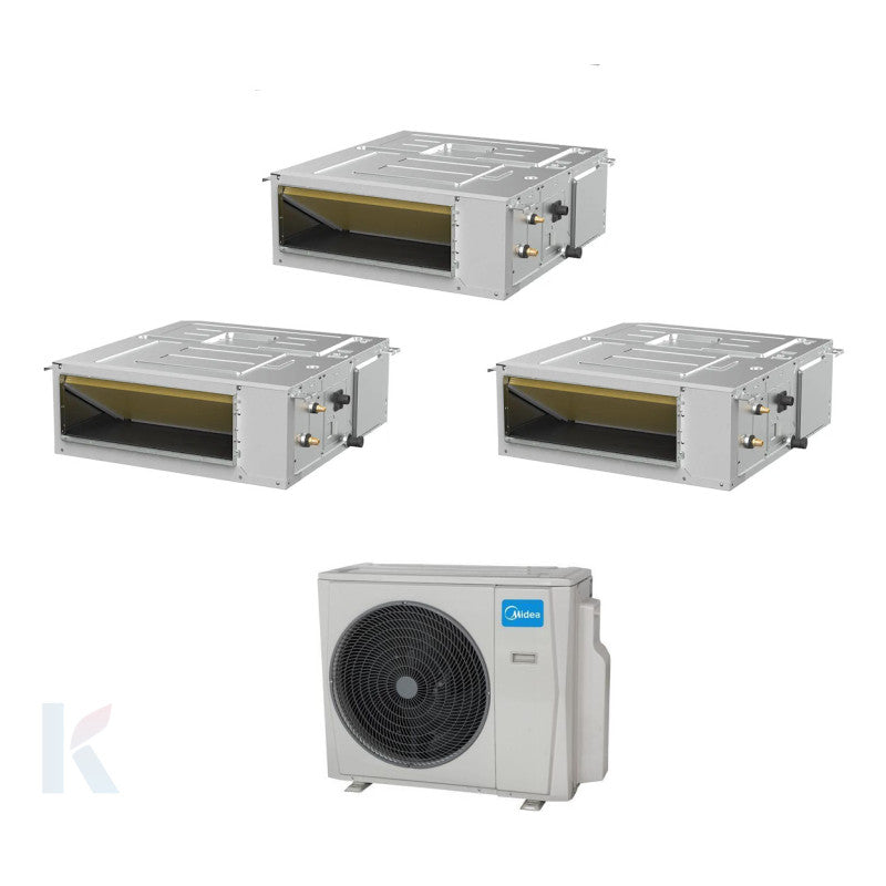 Solarics Midea Duct - 9000 + 18000 + 18000 BTU - Ext. M4O-36FN8-Q – Multisplit Set Klimagerät (3x1)