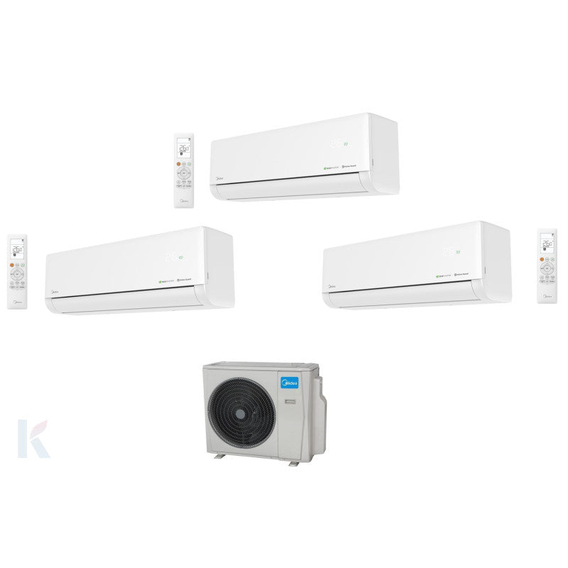 Solarics Midea Solstice EZ - 9000 + 18000 + 18000 BTU - Ext. M4O-36FN8-Q – Multisplit Set Klimagerät (3x1)