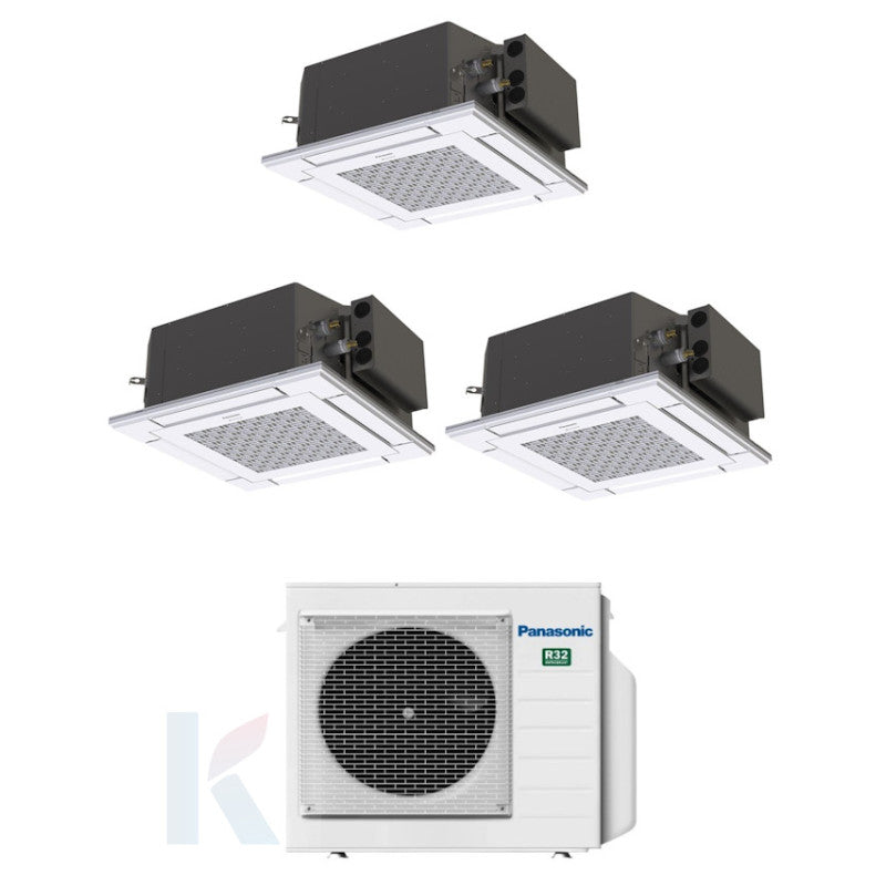 Solarics Panasonic 4-way Cassette - 9000 + 9000 + 12000 BTU - Ext. CU-3Z68TBE – Multisplit Set Klimagerät (3x1)