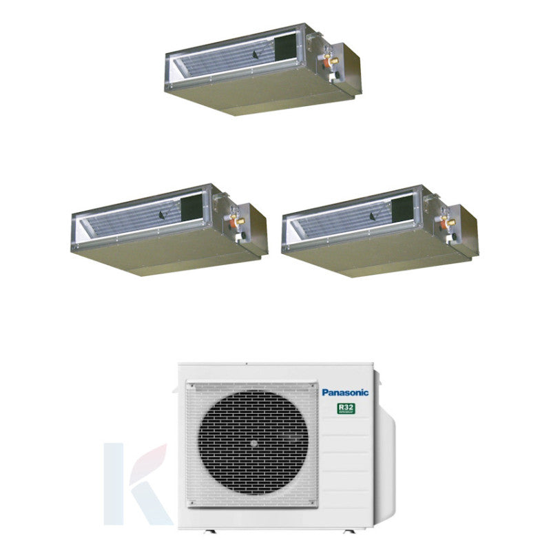 Solarics Panasonic Duct - 9000 + 9000 + 12000 BTU - Ext. CU-3Z68TBE – Multisplit Set Klimagerät (3x1)