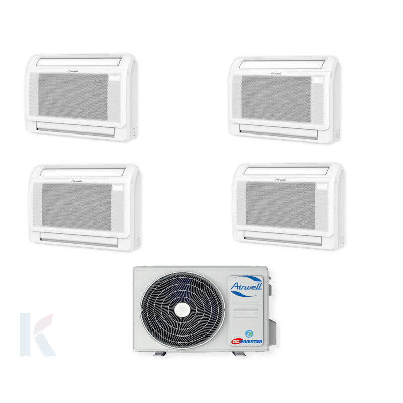 Solarics Airwell Konsole - 12000 + 12000 + 18000 + 18000 BTU - Ext. Zdaa-5130 – Multisplit-Set-Klimaanlage (4x1)