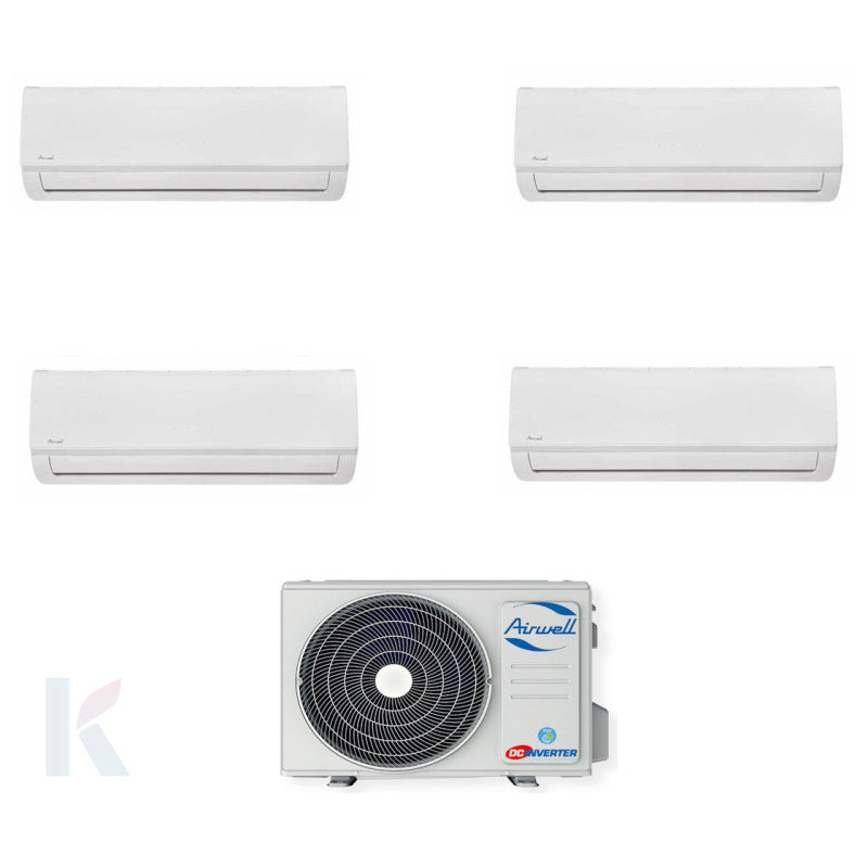 Solarics Airwell Hdla Aura - 9000 + 12000 + 12000 + 18000 BTU - Ext. Zdaa-4090 – Multisplit-Set-Klimaanlage (4x1)