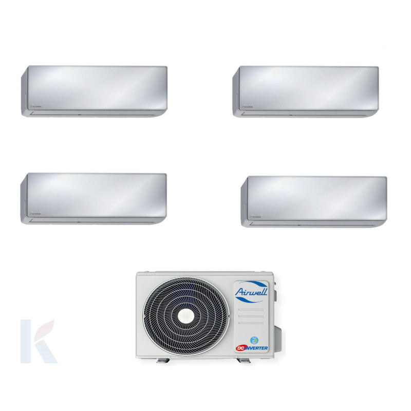 Solarics Airwell Hdmb Harmonia Mirror - 12000 + 12000 + 12000 + 12000 BTU - Ext. Zdaa-4090 – Multisplit-Set-Klimaanlage (4x1)