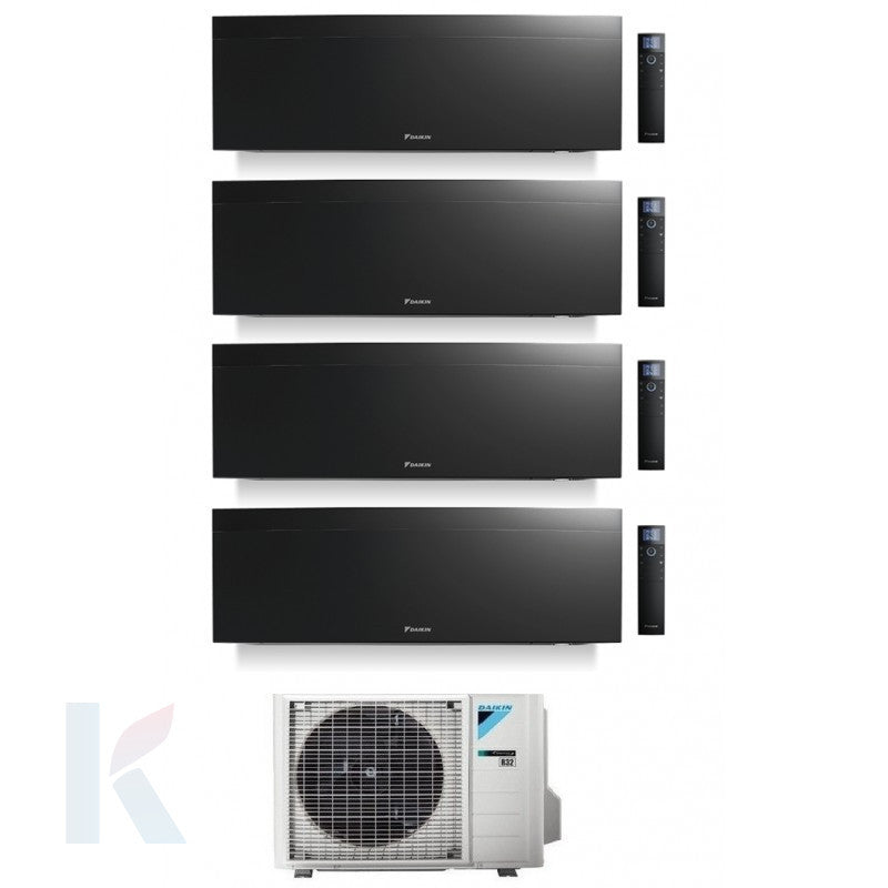 Solarics Daikin Emura Black - 9000 + 12000 + 12000 + 12000 BTU - Ext. 4MXM80A9 – Multisplit Set Klimagerät (4x1)