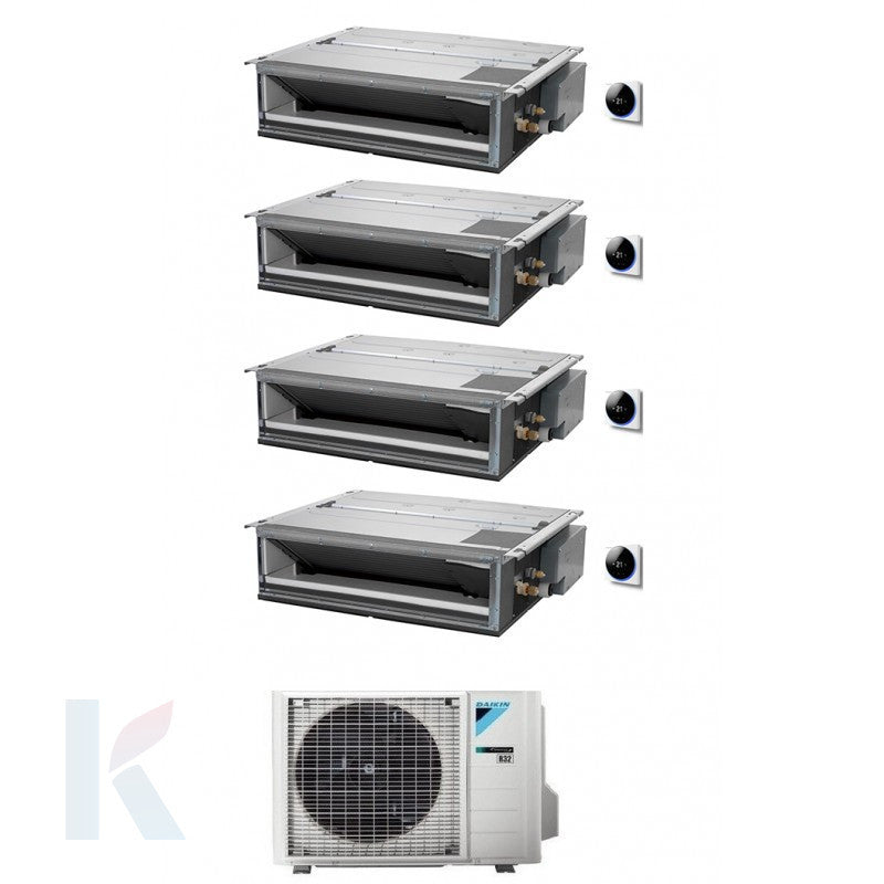 Solarics Daikin Kanal - 12000 + 12000 + 12000 + 18000 BTU - Ext. 5MXM90A9 – Multisplit-Set-Klimaanlage (4x1)