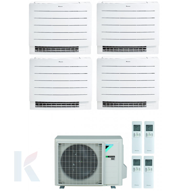 Solarics Daikin Boden-Perfera - 9000 + 9000 + 9000 + 18000 BTU - Ext. 4MXM80A9 – Multisplit-Set-Klimaanlage (4x1)