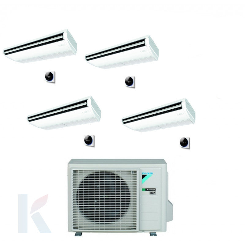 Solarics Daikin horizontal im Blick - 12000 + 12000 + 12000 + 18000 BTU - ext. 5MXM90A9 – Multisplit-Set-Klimaanlage (4x1)