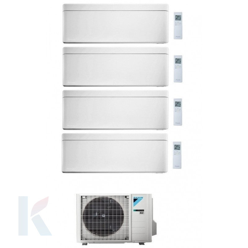 Solarics Daikin stilvolles Weiß - 9000 + 9000 + 9000 + 18000 BTU - ext. 4MXM80A9 – Multisplit-Set-Klimaanlage (4x1)
