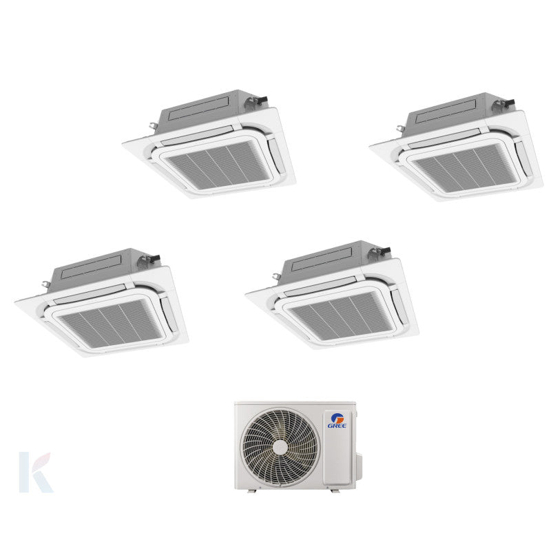 Solarics Gree Cassette - 12000 + 12000 + 12000 + 18000 BTU - Ext. FM 36 – Multisplit Set Klimagerät (4x1)