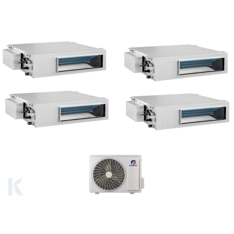 Solarics Gree Duct - 9000 + 9000 + 9000 + 18000 BTU - Ext. FM 36 – Multisplit Set Klimagerät (4x1)
