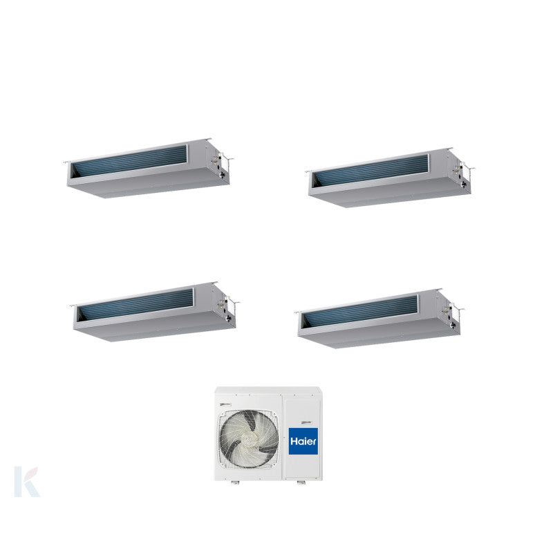 Solarics Haier Medium Duct - 12000 + 12000 + 12000 + 18000 BTU - Ext. 5U125S2SN1FA – Multisplit Set Klimagerät (4x1)