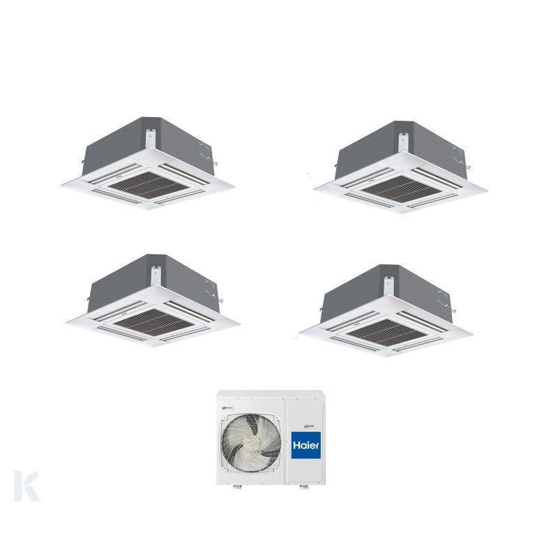 Solarics Haier 4-way Cassette - 9000 + 12000 + 12000 + 18000 BTU - Ext. 5U105S2SS5FA – Multisplit Set Klimagerät (4x1)