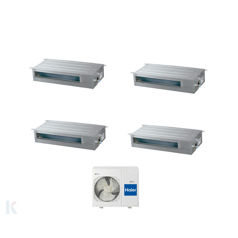 Solarics Haier Low Duct - 12000 + 12000 + 12000 + 18000 BTU - Ext. 5U125S2SN1FA – Multisplit Set Klimagerät (4x1)