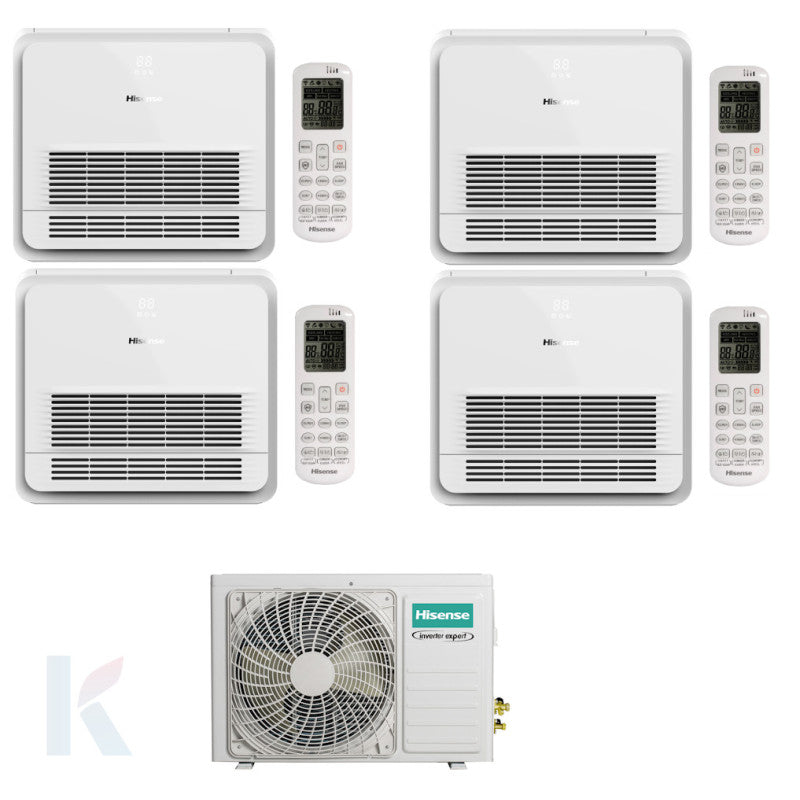 Solarics Hisense Console - 9000 + 12000 + 12000 + 18000 BTU - Ext. 5AMW105U4RQC – Klimaanlage Multisplit Set (4x1)