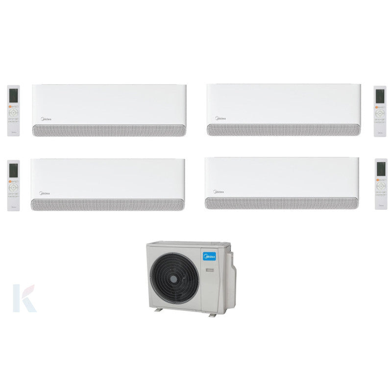 Solarics Midea Breezeless E - 9000 + 9000 + 18000 + 18000 BTU - Ext. M5OE-42HFN8-Q – Multisplit Set Klimagerät (4x1)