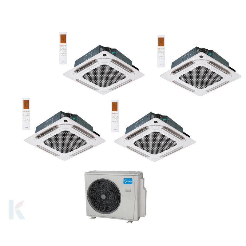 Solarics Midea Compact Cassette - 9000 + 12000 + 12000 + 18000 BTU - Ext. M5OE-42HFN8-Q – Multisplit Set Klimagerät (4x1)