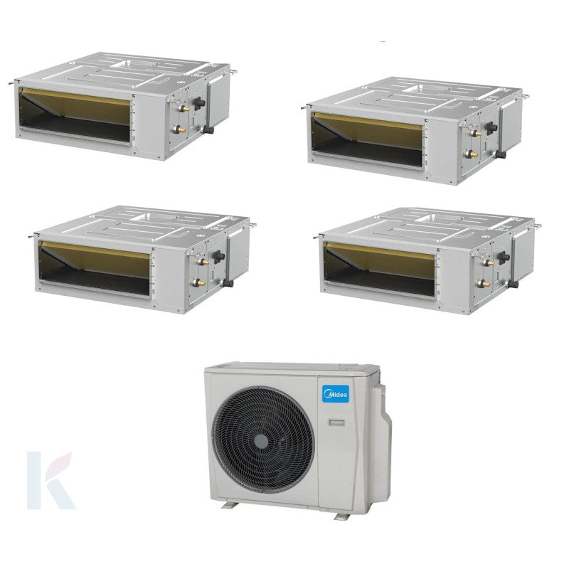 Solarics Midea Duct - 9000 + 9000 + 9000 + 9000 BTU - Ext. M4O-28FN8-Q – Multisplit Set Klimagerät (4x1)