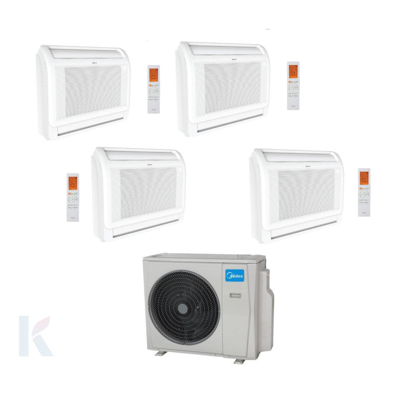 Solarics Midea Standgerät Console - 9000 + 12000 + 12000 + 12000 BTU - Ext. M4O-36FN8-Q – Multisplit Set Klimagerät (4x1)