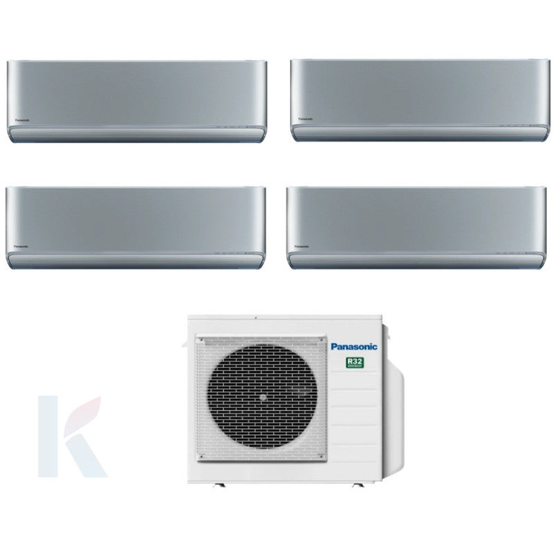 Solarics Panasonic Etherea graphite - 9000 + 9000 + 9000 + 9000 BTU - Ext. CU-4Z68TBE – Multisplit Set Klimagerät (4x1)