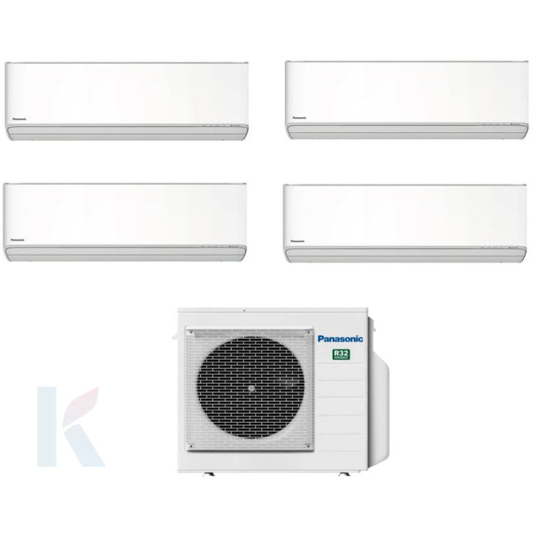 Solarics Panasonic Etherea white - 9000 + 9000 + 9000 + 9000 BTU - Ext. CU-4Z68TBE – Multisplit Set Klimagerät (4x1)