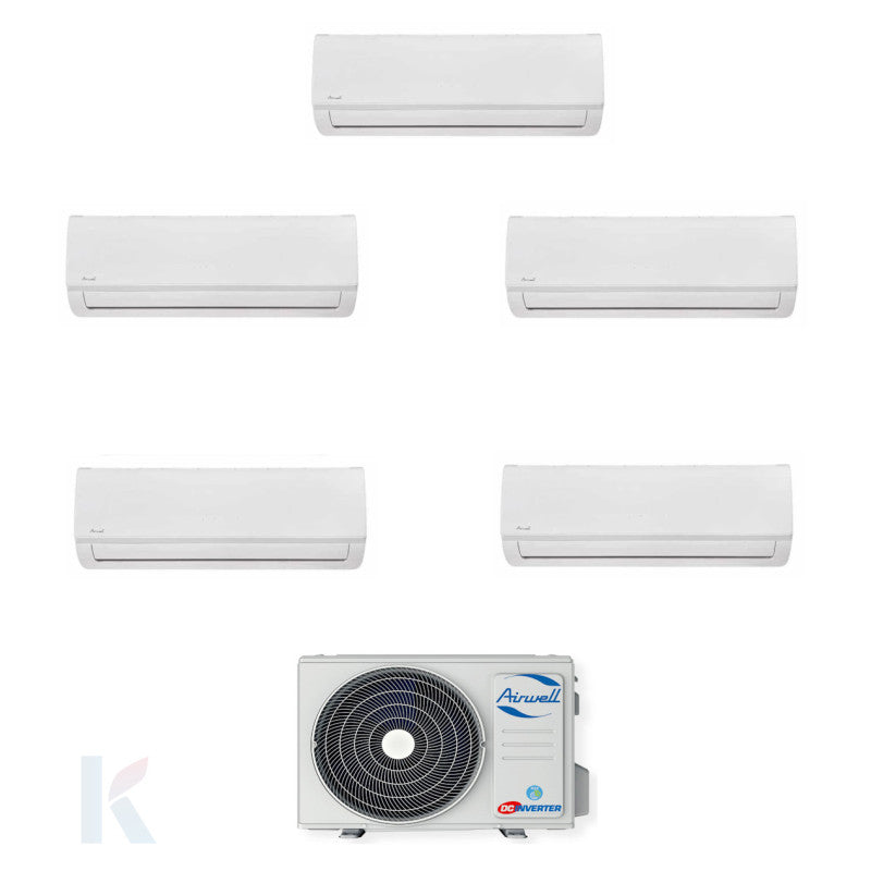Solarics Airwell Hdla Aura - 9000 + 9000 + 9000 + 9000 + 12000 BTU - Zdaa-5130 – Multisplit-Set-Klimaanlage (5x1)