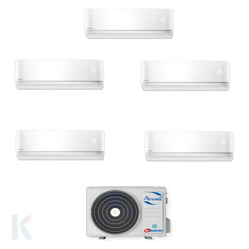 Solarics Airwell Hdmb Harmonia White - 9000 + 9000 + 9000 + 9000 + 12000 BTU - Zdaa-5130 – Multisplit-Set-Klimaanlage (5x1)