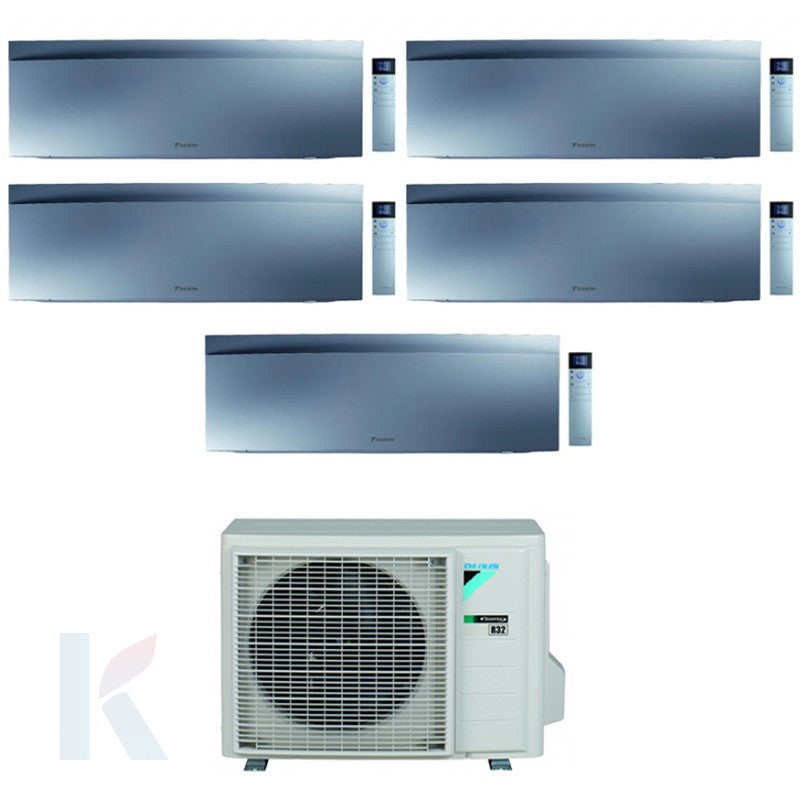 Solarics Daikin Emura Prata - 9000 + 9000 + 9000 + 12000 + 12000 BTU - Ext. 5MXM90A9 – Multisplit-Set-Klimaanlage (5x1)