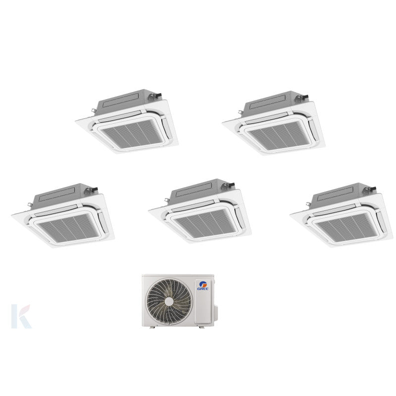 Solarics Gree Cassette - 12000 + 12000 + 12000 + 12000 + 18000 BTU - Ext. FM 42 – Multisplit Set Klimagerät (5x1)