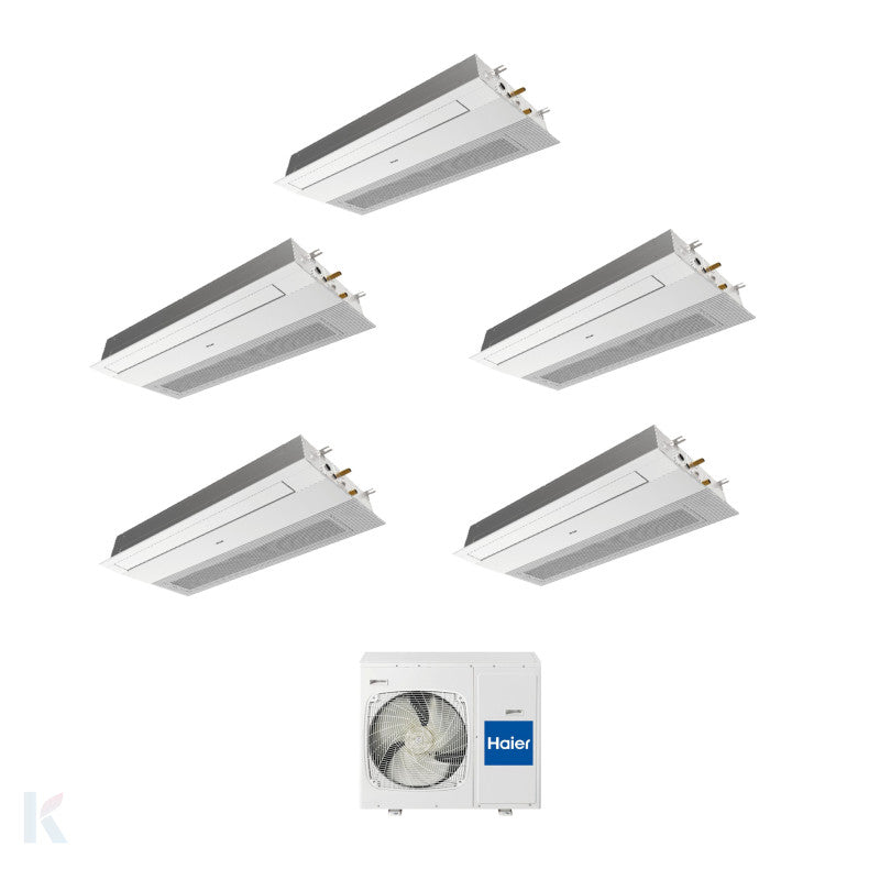 Solarics Haier 1-way Cassette - 9000 + 9000 + 12000 + 12000 + 18000 BTU - Ext. 5U125S2SN1FA – Multisplit Set Klimagerät (5x1)