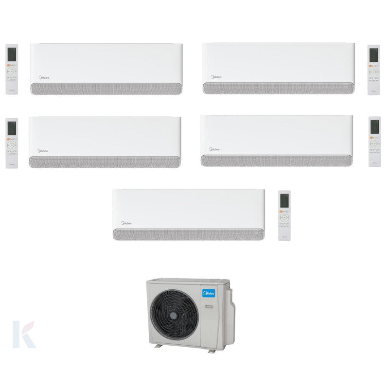Solarics Midea Breezeless E - 9000 + 9000 + 12000 + 12000 + 12000 BTU - Ext. M5OE-42HFN8-Q – Multisplit Set Klimagerät (5x1)