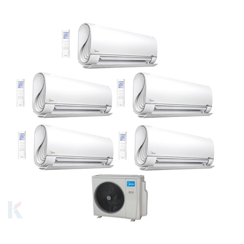 Solarics Midea Breezeless S - 9000 + 9000 + 9000 + 12000 + 12000 BTU - Ext. M5OE-42HFN8-Q – Multisplit Set Klimagerät (5x1)