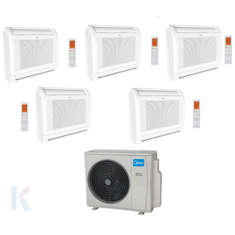 Solarics Midea Standgerät Console - 9000 + 9000 + 12000 + 12000 + 12000 BTU - M5OE-42HFN8-Q – Multisplit Set Klimagerät (5x1)