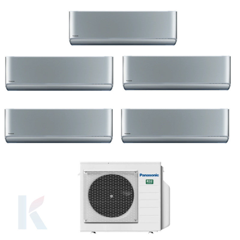 Solarics Panasonic Etherea graphite - 9000+9000+12000+12000+12000 BTU - Ext. CU-5Z90TBE – Multisplit Set Klimagerät (5x1)