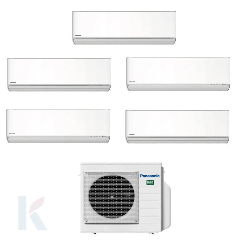 Solarics Panasonic Etherea white - 9000 + 9000 + 9000 + 9000 + 18000 BTU - Ext. CU-5Z90TBE – Multisplit Set Klimagerät (5x1)