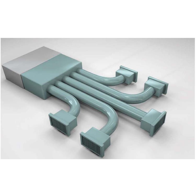 Air Control EASY KIT Luftverteilsystem 5 Zonen für Daikin FBA100A, FBA125A und FBA140A, bestehend aus Ausblas-Plenum und Luftverteilkomponenten EASYKIT5Z-PLC-FBA100