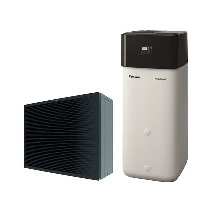 Daikin Wärmepumpe für Heizung, Kühlung und Trinkwasserbereitung, dreiphasiges Außengerät 16 kW Speicher 500 l. ALTHERMA H HT ECH2O COMPACT ETSX16P50E+EPRA16DW17