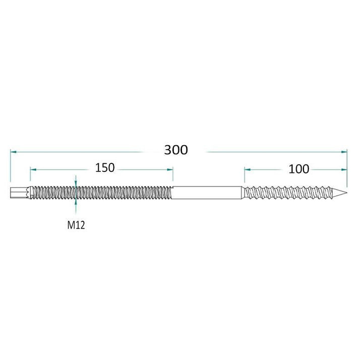 Alusistemi ATL022.M12.300 Doppelgewindeschraube M12 x 300 mm