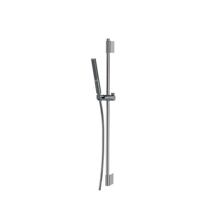 Bossini Duschset bestehend aus: Wandstange H. 90 cm, mit verstellbarer oberer Wandhalterung, Mindestabstand 82 cm, Slim-Duschkopf und 150 cm Schlauch, Chromoberfläche APICE DA5061N00030009