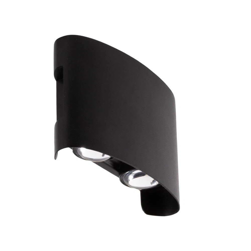 Erste LED-Außenwandleuchte Monty, 4 x 1 W, 3000 K, IP54, schwarz