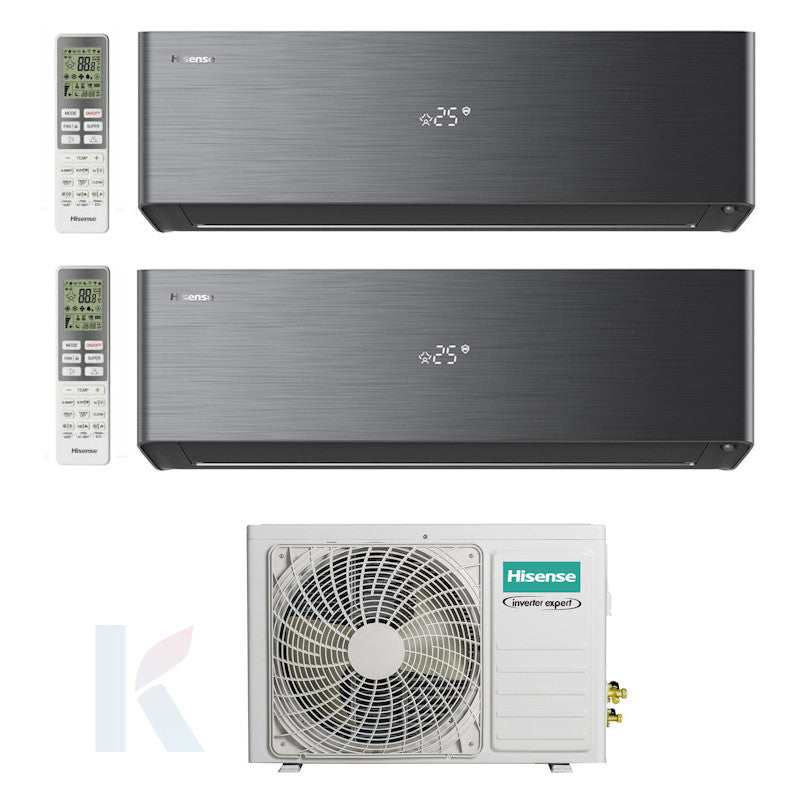 Solarics Hisense Energy Pro X Preto - 12000 + 18000 BTU - Ext. 3AMW62U4RJC – Ar Condicionado Conjunto Multisplit (2x1)