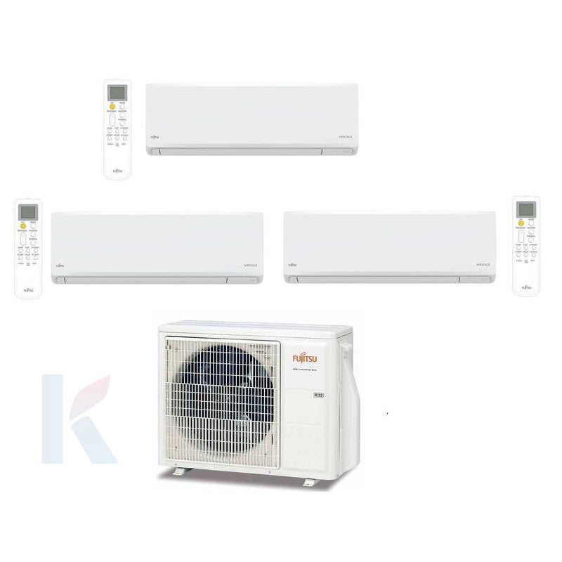 Solarics Fujitsu KN - 12000 + 9000 + 9000 BTU - Ext. AOY50M3-KB – Multisplit Set Klimagerät (3x1)