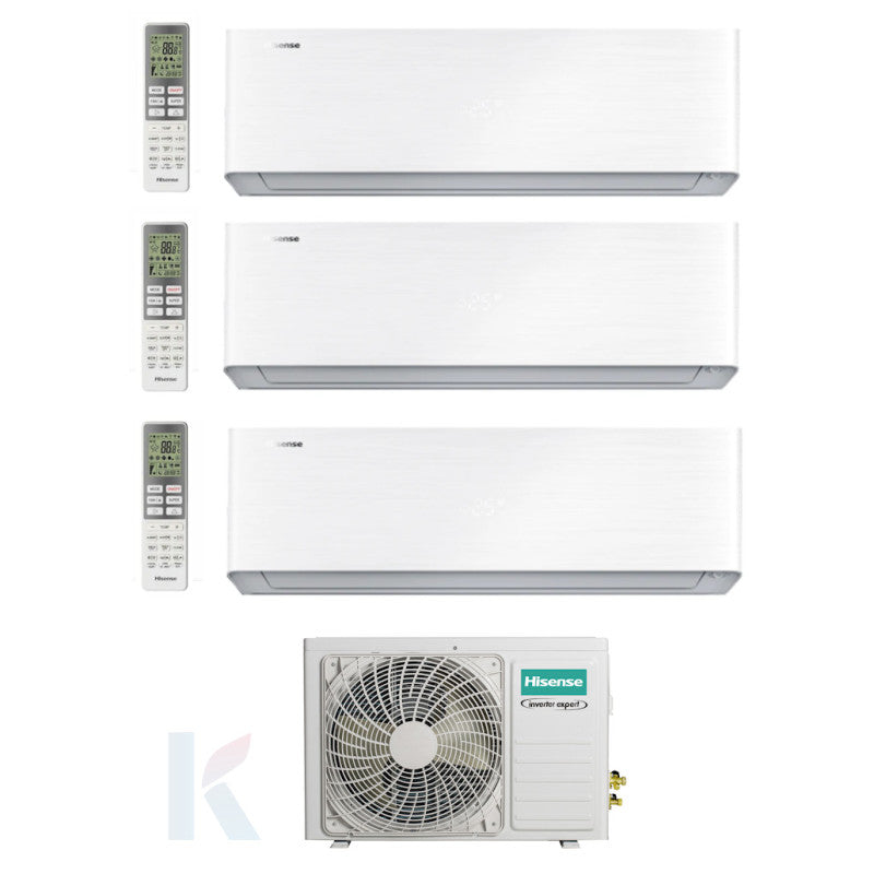 Solarics Hisense Energy Pro X Branco - 9000 + 9000 + 18000 BTU - Ext. 3AMW72U4RJC – Ar Condicionado Conjunto Multisplit (3x1)
