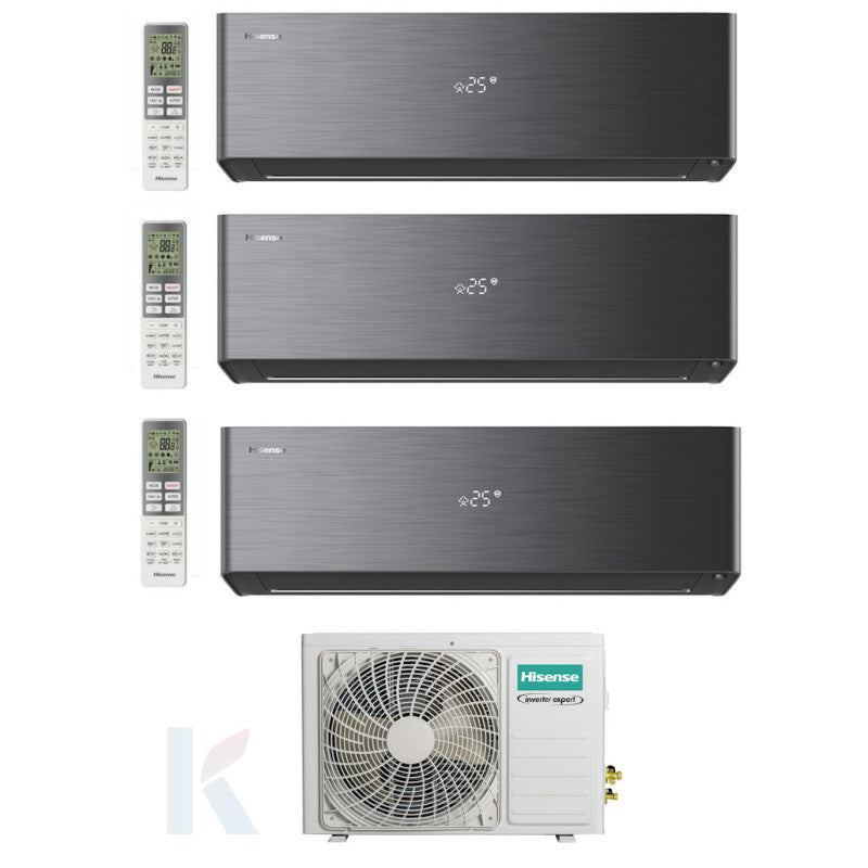 Solarics Hisense Energy Pro X Preto - 18000 + 18000 + 18000 BTU - Ext. 5AMW105U4RQC – Ar Condicionado Conjunto Multisplit (3x1)