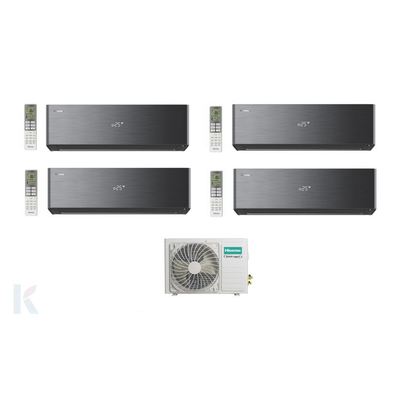 Solarics Hisense Energy Pro X Preto - 9000 + 9000 + 12000 + 18000 BTU - Ext. 5AMW105U4RQC – Ar Condicionado Conjunto Multisplit (4x1)