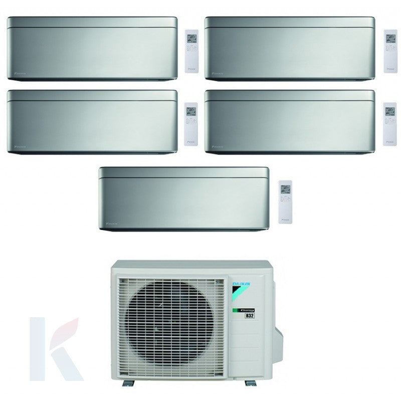 Solarics Daikin Stylish Silver - 9000 + 9000 + 12000 + 12000 + 12000 BTU - Ext. 5MXM90A9 – Klimaanlage Multisplit Set (5x1)